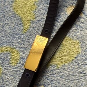 Ralph’s Lauren polo Navy Leather Belt with Gold Hardware